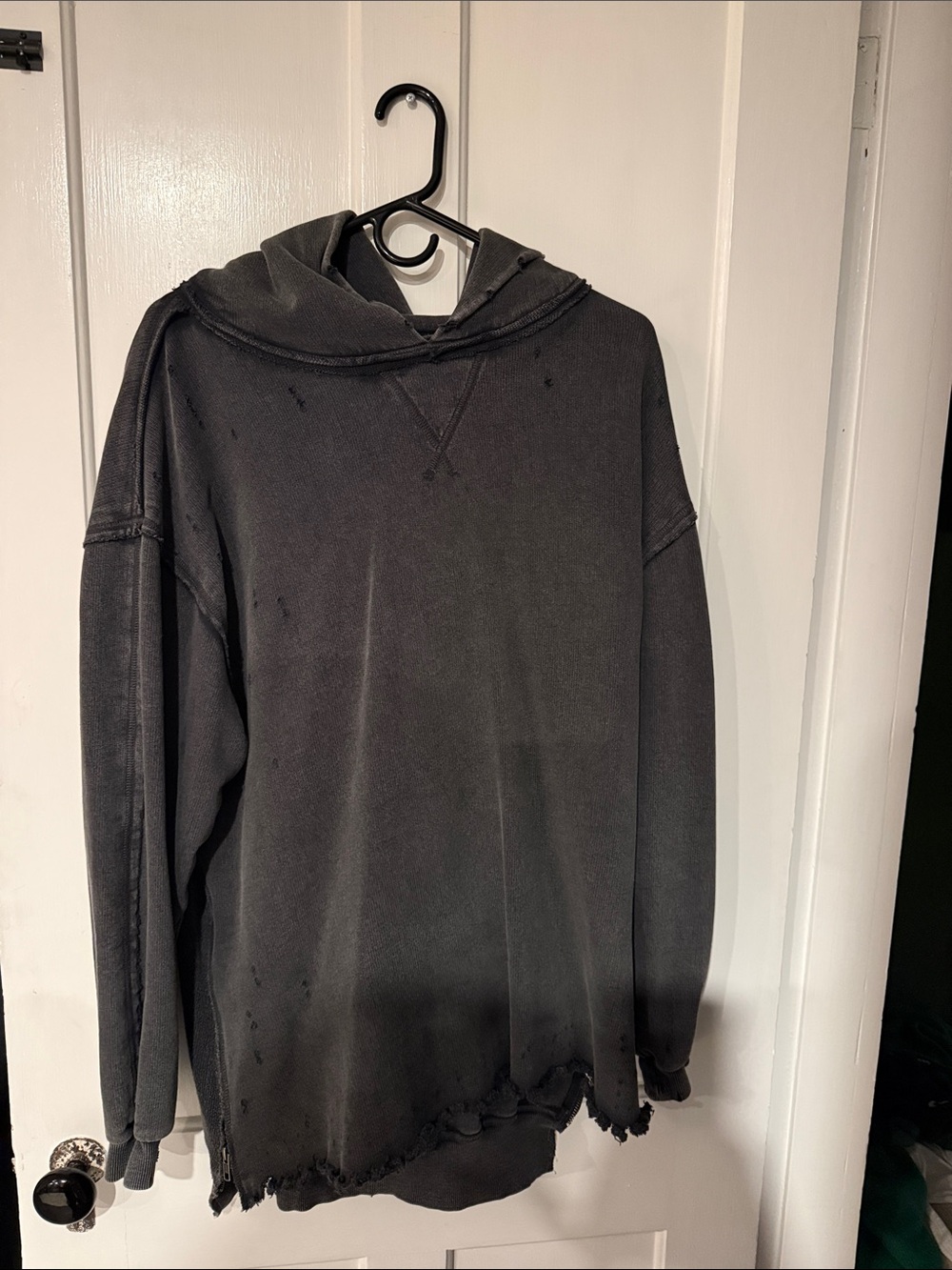 Free people everyday hoodies washed black size s runs very baggy
